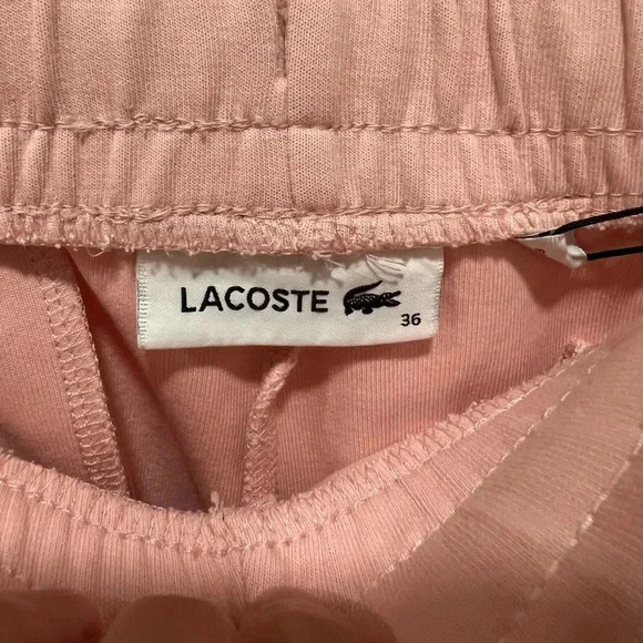LACOSTE | Ankle-Crop Double-Fleece Joggers | Pink | Size 4 | NWT - Picture 8 of 9